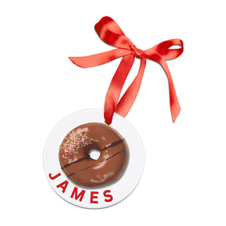 Personalized Donut Food Ornament – Double-Sided Acrylic Christmas Gift for Coworkers, Friends & Donut Lovers | Funny Custom Food-Themed Holiday Decoration