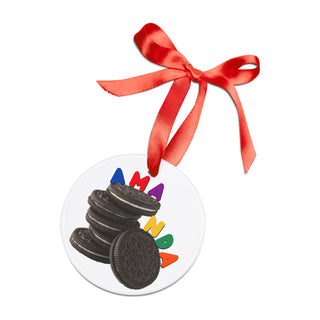 Personalized Oreo Style Cookies Food Ornament – Double-Sided Acrylic Christmas Gift for Coworkers, Friends & Cookie Lovers | Funny Custom Food-Themed Holiday Decoration