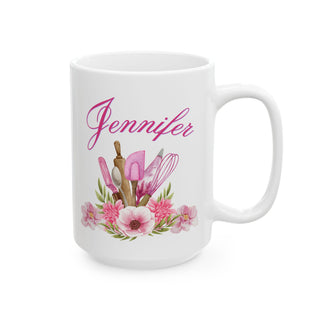 Personalized Baking Food Mug – Custom Baker Coffee Cup with Name | Baking Gift for Women, Pastry Lovers & Chefs | Christmas Gift for Bakers