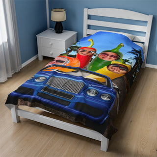 Best Friends Peppers Photo Food Blanket | Funny Personalized Foodie Gift for Kids & Adults