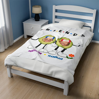 Best Friends Avocado Food Blanket | Funny Personalized Photos & Names Food Gift for Kids & Adults