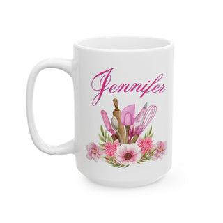 Personalized Baking Food Mug – Custom Baker Coffee Cup with Name | Baking Gift for Women, Pastry Lovers & Chefs | Christmas Gift for Bakers