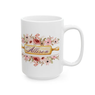 Personalized Baking Food Mug – Custom Baker Coffee Cup with Name | Baking Gift for Women, Pastry Lovers & Chefs | Christmas Gift for Bakers
