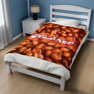 Beans Lover Custom Food Blanket | Personalized Foodie Throw for Food Lovers & Funny Gift