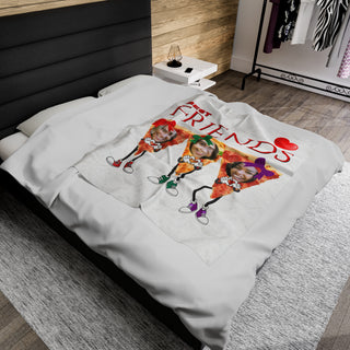 Custom Best Friends Pizza Food Blanket | Funny Personalized Food Throw with Names & Photos for Kids & Adults