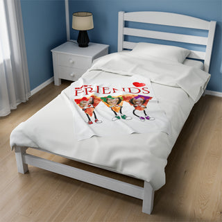 Custom Best Friends Pizza Food Blanket | Funny Personalized Food Throw with Names & Photos for Kids & Adults