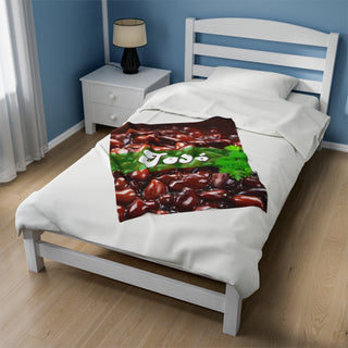 Beans Lover Custom Food Blanket with Name | Personalized Foodie Throw for Food Lovers & Funny Gift