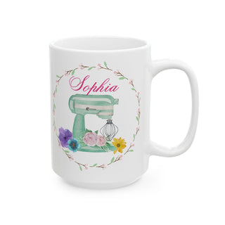 Personalized Baking Food Mug – Custom Baker Coffee Cup with Name | Baking Gift for Women, Pastry Lovers & Chefs | Christmas Gift for Bakers