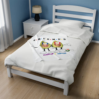 Best Friends Avocado Food Blanket | Funny Personalized Photos & Names Food Gift for Kids & Adults