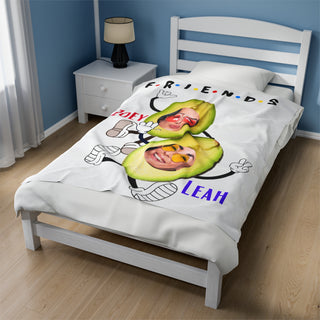 Best Friends Avocado Custom Food Blanket | Funny Personalized Food Gift with Name for Kids & Adults