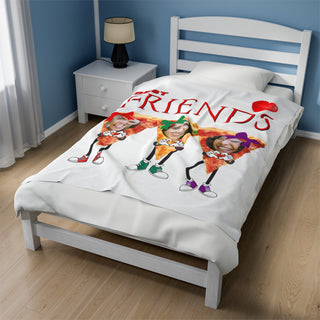Custom Best Friends Pizza Food Blanket | Funny Personalized Food Throw with Names & Photos for Kids & Adults