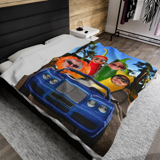 Best Friends Peppers Photo Food Blanket | Funny Personalized Foodie Gift for Kids & Adults