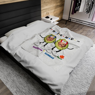 Best Friends Avocado Food Blanket | Funny Personalized Photos & Names Food Gift for Kids & Adults