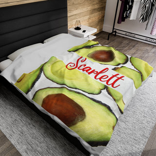 Avocado Lover Funny Custom Gifts Food Blanket with Name | Custom Best Friends Gift | Personalized Food Lovers Throw for Cozy Memories