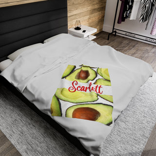 Avocado Lover Funny Custom Gifts Food Blanket with Name | Custom Best Friends Gift | Personalized Food Lovers Throw for Cozy Memories