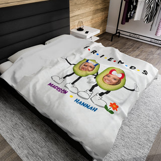 Best Friends Avocado Food Blanket | Funny Personalized Photos & Names Food Gift for Kids & Adults