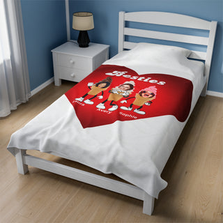 Best Friends Ice Cream Custom Food Blanket | Funny Personalized Photos & Names Throw for Kids & Adults