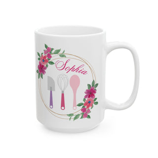 Personalized Baking Food Mug – Custom Baker Coffee Cup with Name | Baking Gift for Women, Pastry Lovers & Chefs | Christmas Gift for Bakers