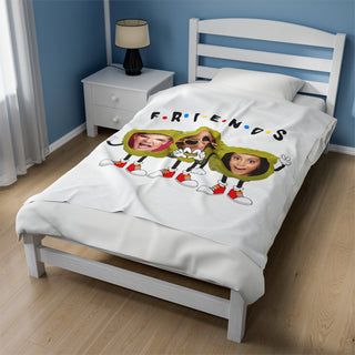 Best Friends Custom Pickles Food Blanket | Customizable Photo & Name Blanket | Funny Personalized Foodie Gift for Adults & Kids