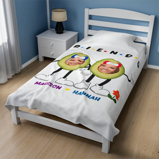 Best Friends Avocado Food Blanket | Funny Personalized Photos & Names Food Gift for Kids & Adults