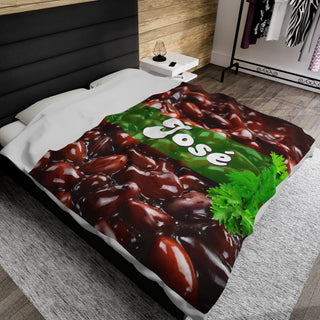 Beans Lover Custom Food Blanket with Name | Personalized Foodie Throw for Food Lovers & Funny Gift