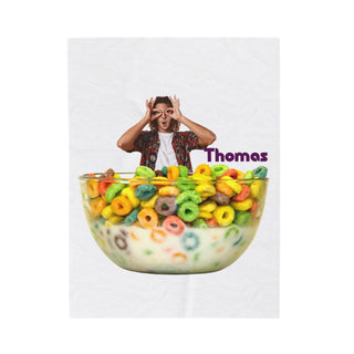 Personalized Cereal Food Blanket | Custom Velveteen Throw for Food Lovers & Foodies | Unique Gift for Food Enthusiasts