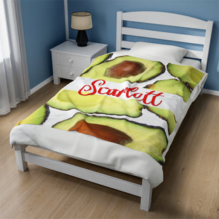 Avocado Lover Funny Custom Gifts Food Blanket with Name | Custom Best Friends Gift | Personalized Food Lovers Throw for Cozy Memories