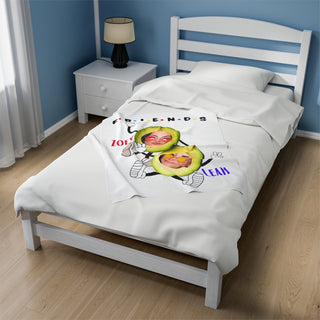 Best Friends Avocado Custom Food Blanket | Funny Personalized Food Gift with Name for Kids & Adults