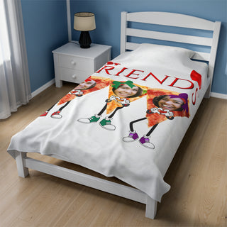 Custom Best Friends Pizza Food Blanket | Funny Personalized Food Throw with Names & Photos for Kids & Adults